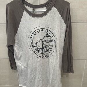 Magnolia Gray and Brown Long Sleeve Tee